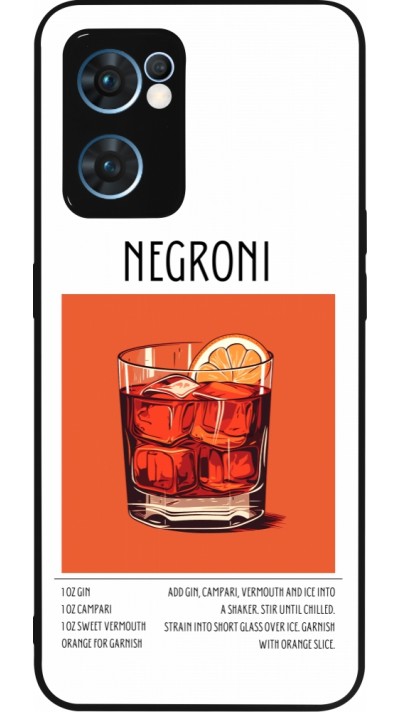 Coque OPPO Reno7 5G - Silicone rigide noir Cocktail recette Negroni