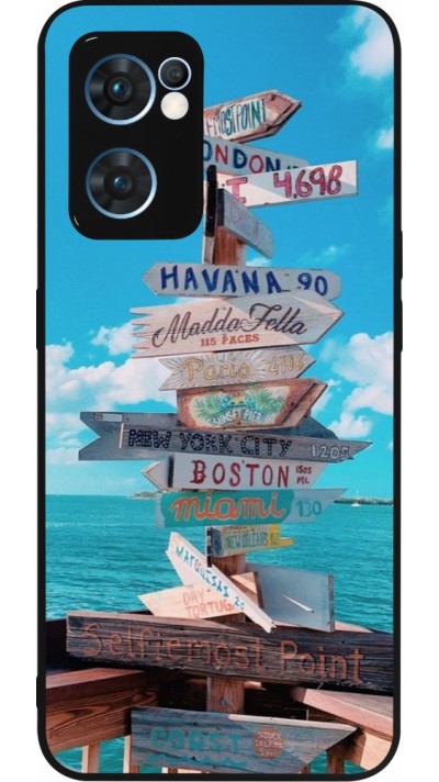 Coque OPPO Reno7 5G - Silicone rigide noir Cool Cities Directions