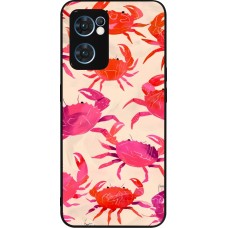 Coque OPPO Reno7 5G - Silicone rigide noir Crabs Paint