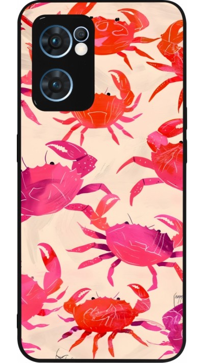 Coque OPPO Reno7 5G - Silicone rigide noir Crabs Paint