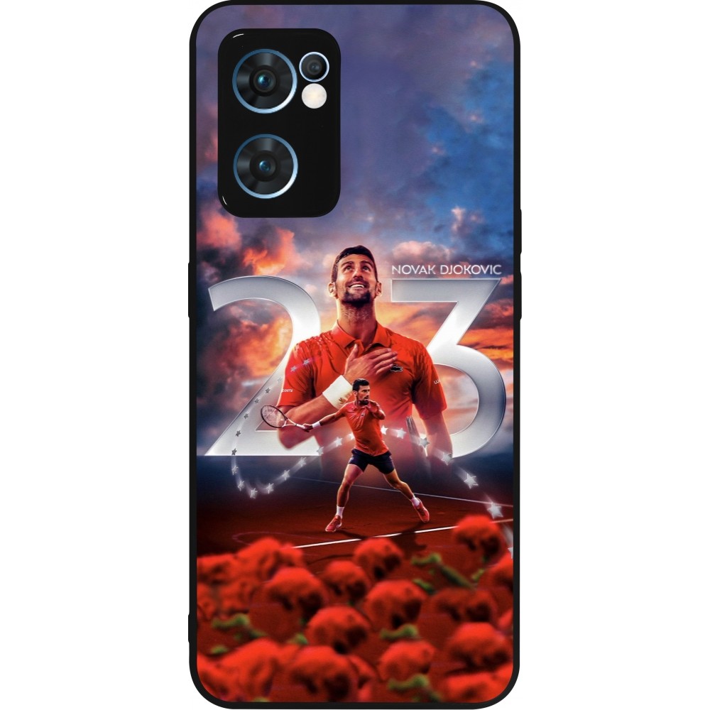 Coque OPPO Reno7 5G - Silicone rigide noir Djokovic 23 Grand Slam