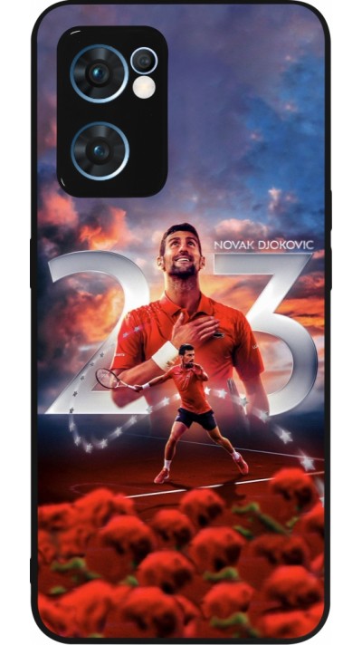 Coque OPPO Reno7 5G - Silicone rigide noir Djokovic 23 Grand Slam