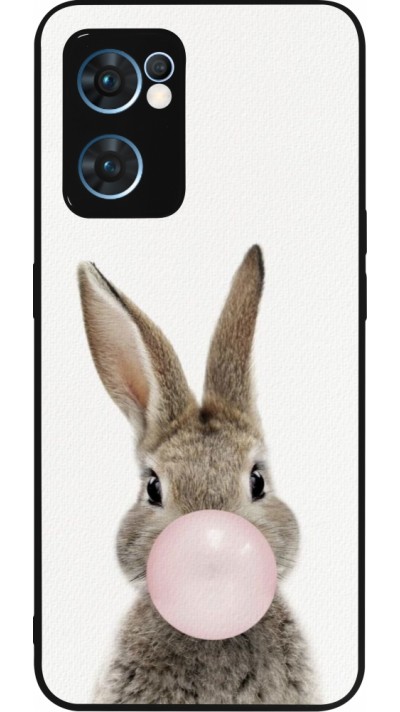 Coque OPPO Reno7 5G - Silicone rigide noir Easter 2023 bubble gum bunny