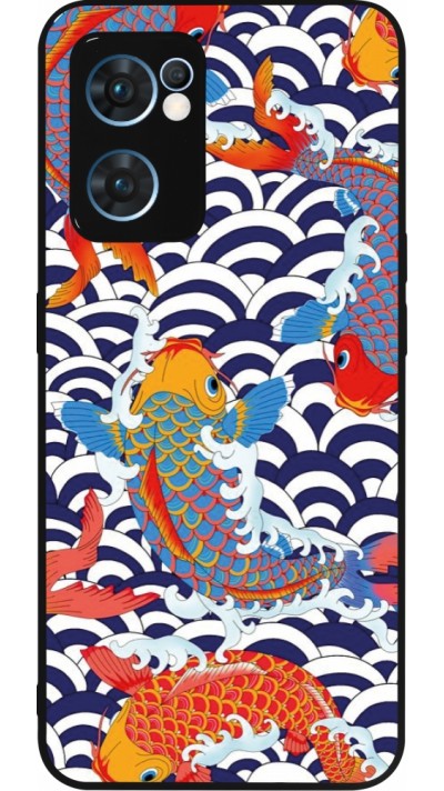 Coque OPPO Reno7 5G - Silicone rigide noir Easter 2023 japanese fish