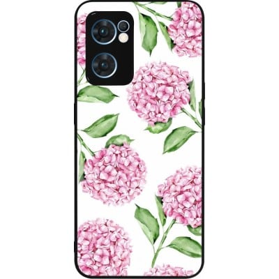 Coque OPPO Reno7 5G - Silicone rigide noir Easter 2024 pink flowers