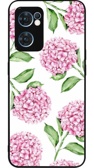 Coque OPPO Reno7 5G - Silicone rigide noir Easter 2024 pink flowers