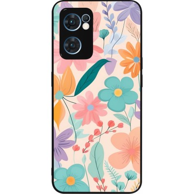 Coque OPPO Reno7 5G - Silicone rigide noir Easter 2024 spring flowers