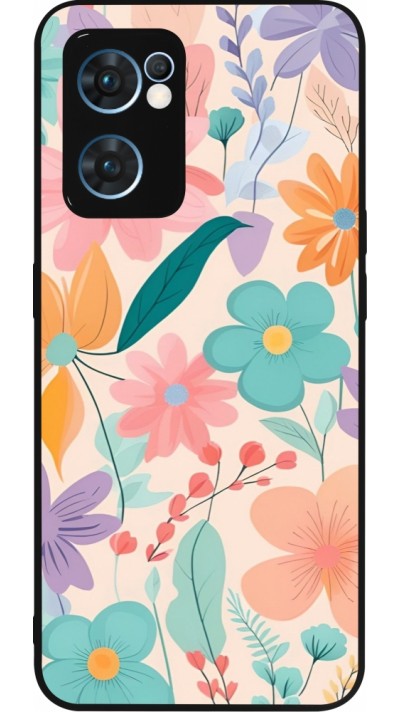 Coque OPPO Reno7 5G - Silicone rigide noir Easter 2024 spring flowers