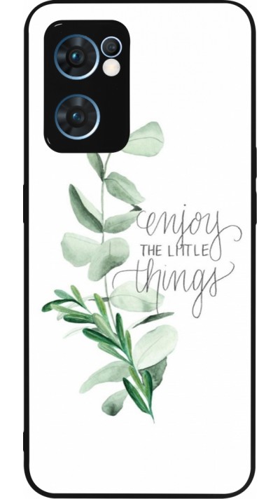 Coque OPPO Reno7 5G - Silicone rigide noir Enjoy the little things