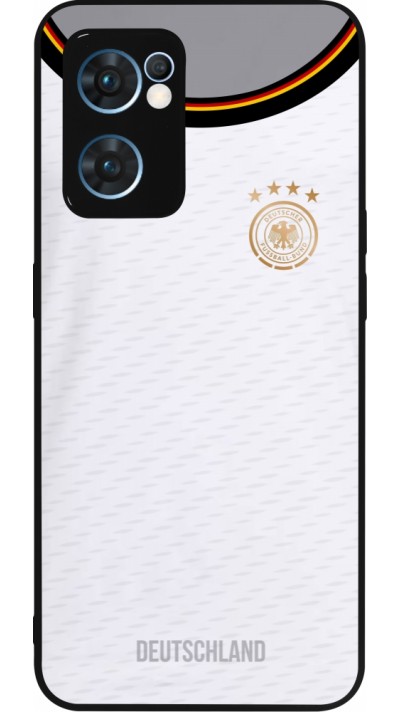 Coque OPPO Reno7 5G - Silicone rigide noir Maillot de football Allemagne 2022 personnalisable