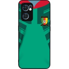 Coque OPPO Reno7 5G - Silicone rigide noir Maillot de football Cameroun 2022 personnalisable