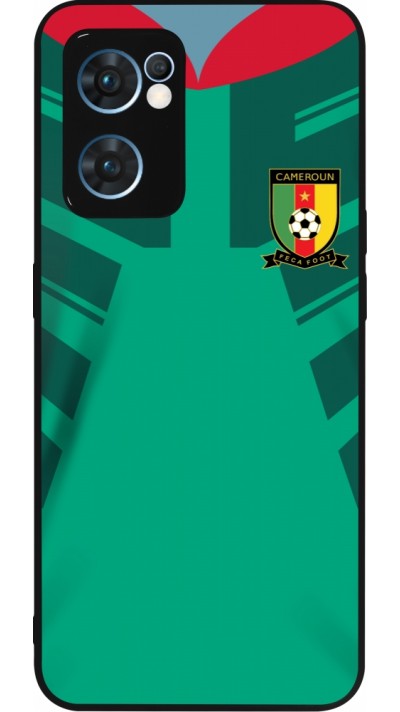 Coque OPPO Reno7 5G - Silicone rigide noir Maillot de football Cameroun 2022 personnalisable