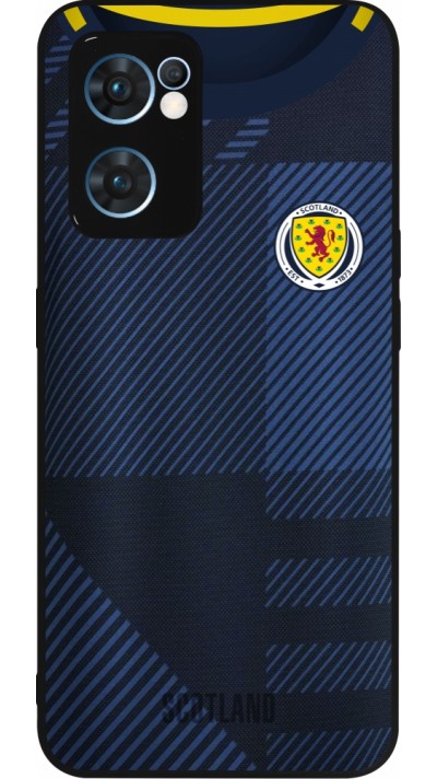 Coque OPPO Reno7 5G - Silicone rigide noir Maillot de football Ecosse personnalisable