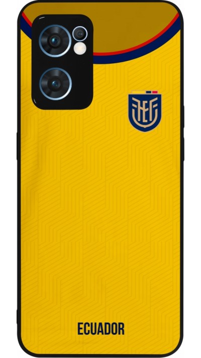 Coque OPPO Reno7 5G - Silicone rigide noir Maillot de football Equateur 2022