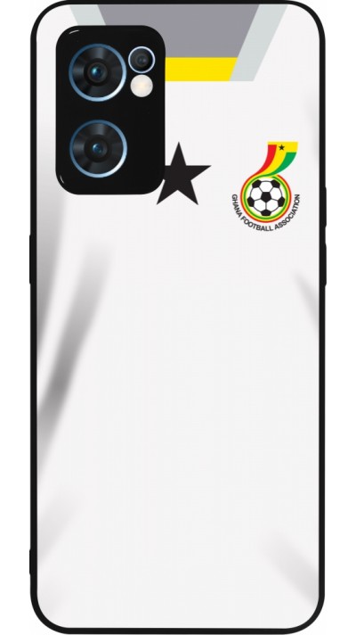 Coque OPPO Reno7 5G - Silicone rigide noir Maillot de football Ghana 2022 personnalisable