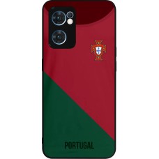 Coque OPPO Reno7 5G - Silicone rigide noir Maillot de football Portugal 2022