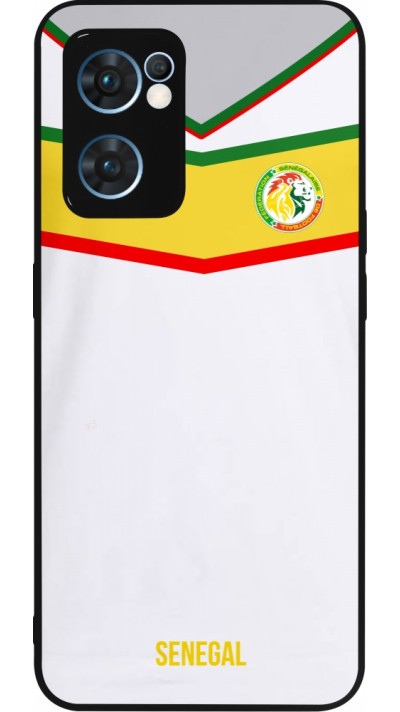 Coque OPPO Reno7 5G - Silicone rigide noir Maillot de football Senegal 2022 personnalisable