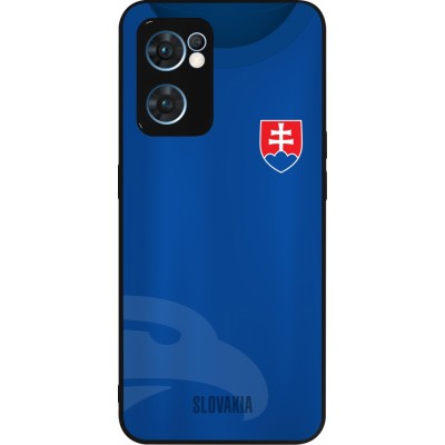 Coque OPPO Reno7 5G - Silicone rigide noir Maillot de football Slovaquie