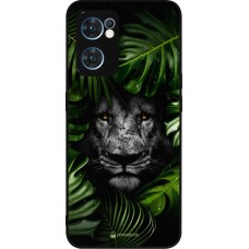 Coque OPPO Reno7 5G - Silicone rigide noir Forest Lion