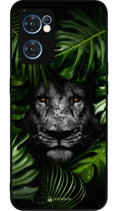 Coque OPPO Reno7 5G - Silicone rigide noir Forest Lion