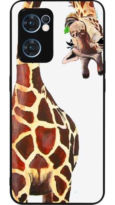 Coque OPPO Reno7 5G - Silicone rigide noir Giraffe Fit