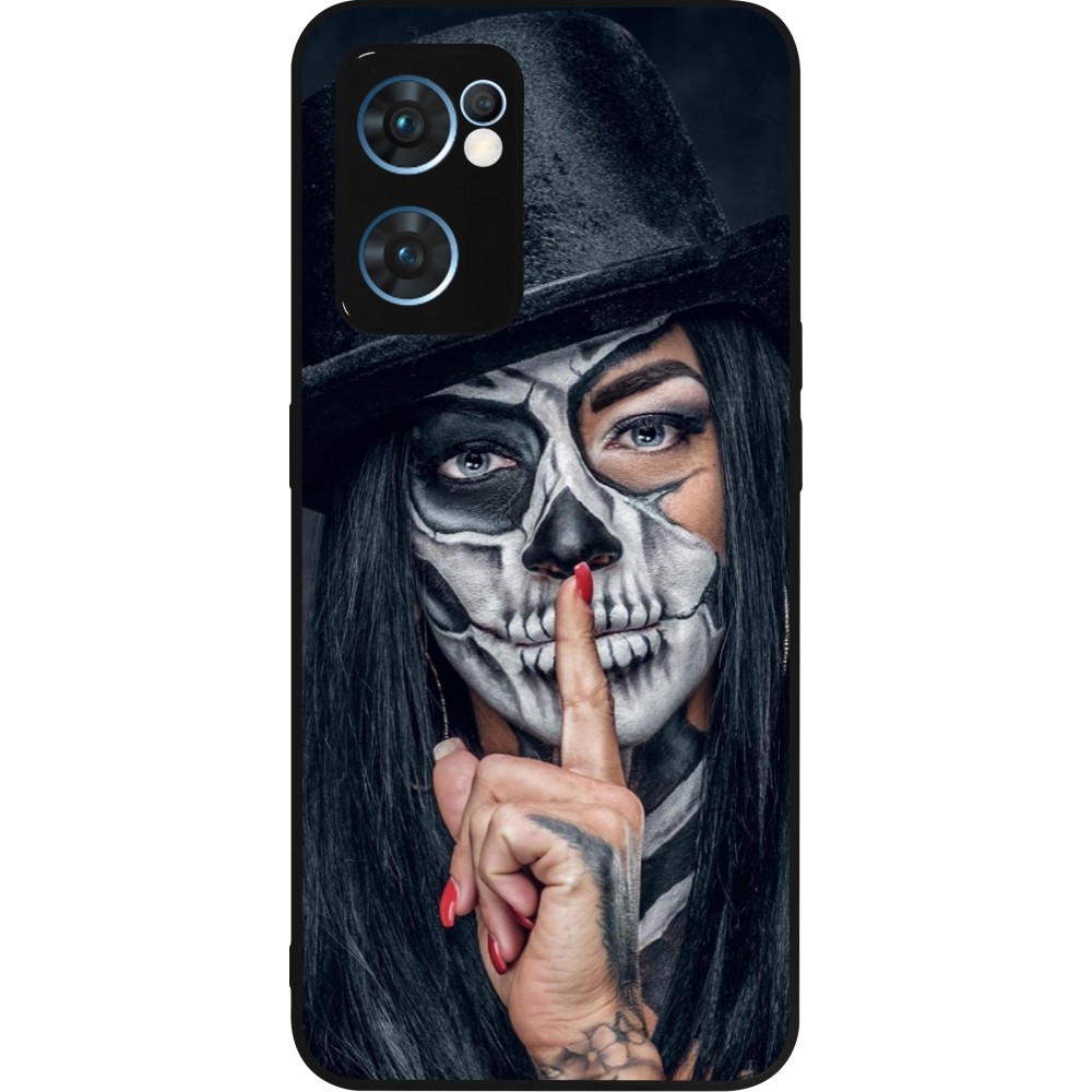 Coque OPPO Reno7 5G - Silicone rigide noir Halloween 18 19