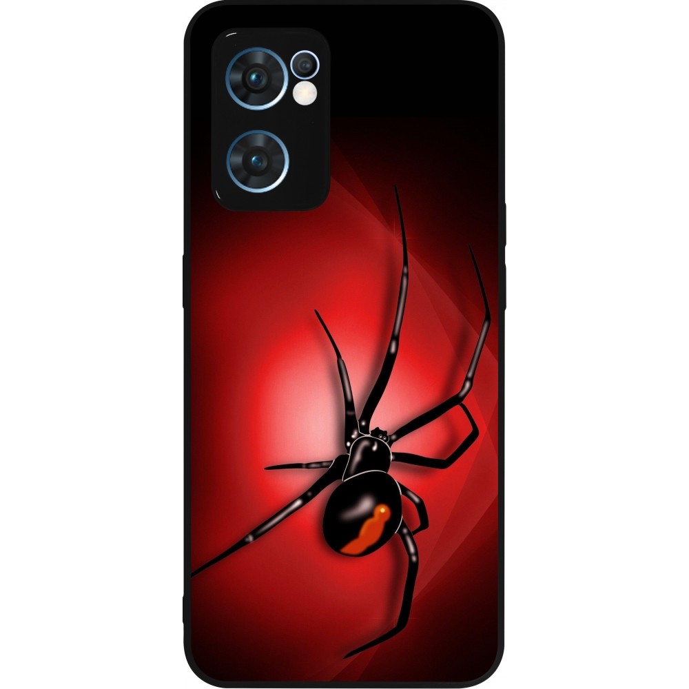 Coque OPPO Reno7 5G - Silicone rigide noir Halloween 2023 spider black widow