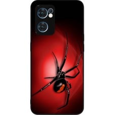 Coque OPPO Reno7 5G - Silicone rigide noir Halloween 2023 spider black widow