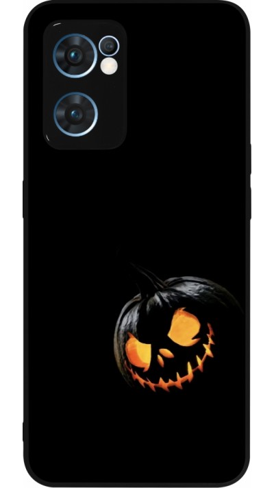 Coque OPPO Reno7 5G - Silicone rigide noir Halloween 2023 discreet pumpkin