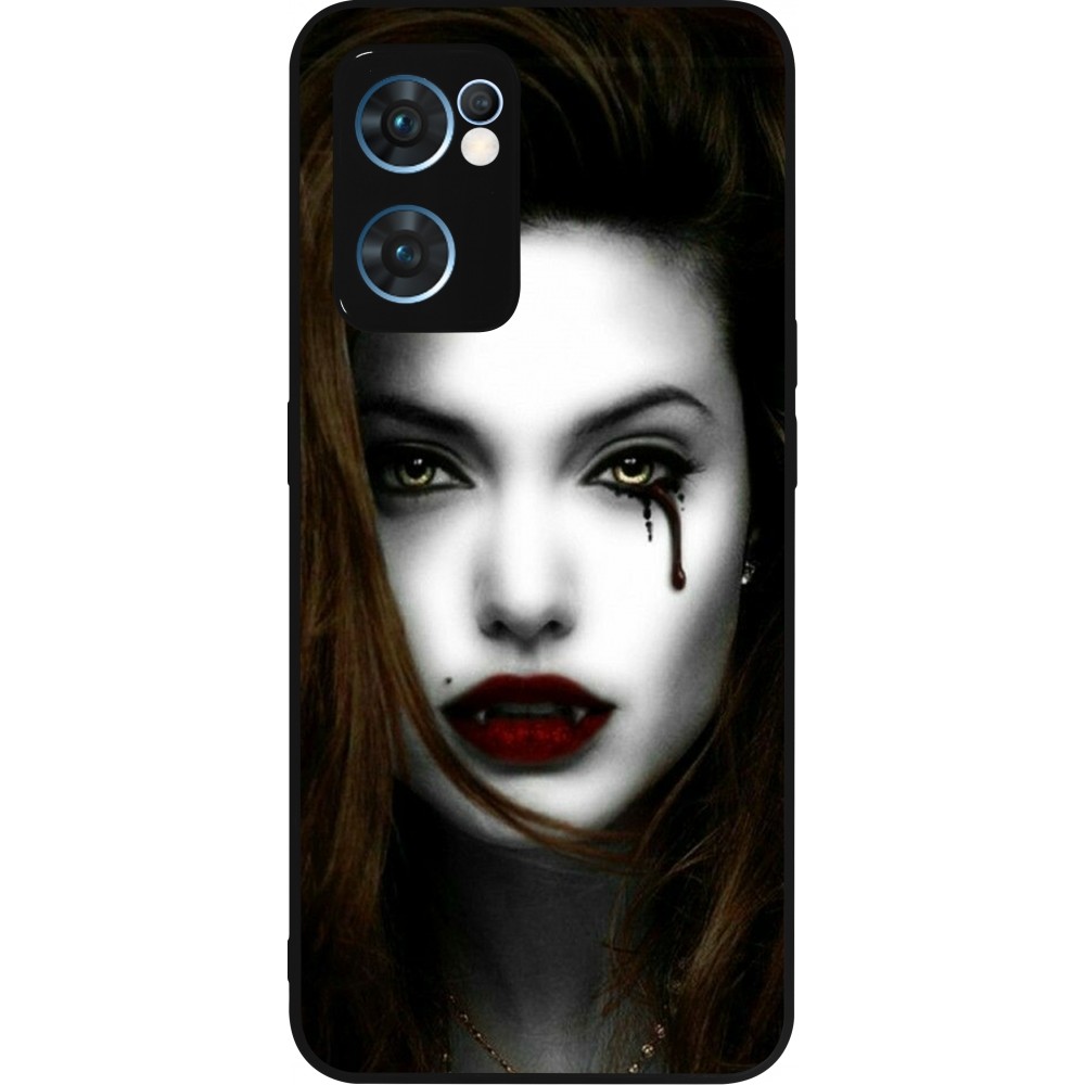 Coque OPPO Reno7 5G - Silicone rigide noir Halloween 2023 gothic vampire