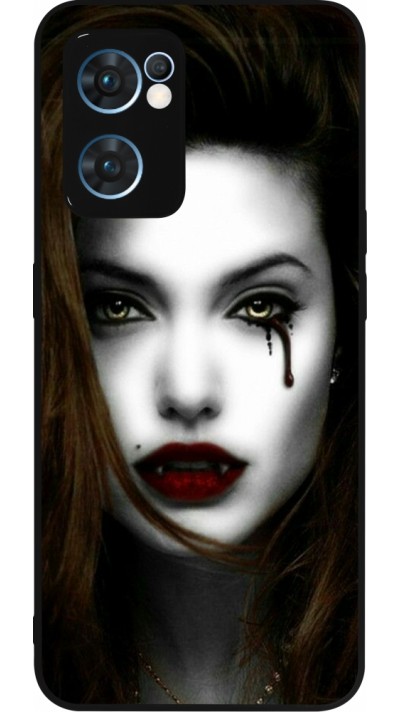 Coque OPPO Reno7 5G - Silicone rigide noir Halloween 2023 gothic vampire