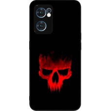 Coque OPPO Reno7 5G - Silicone rigide noir Halloween 2023 scary skull