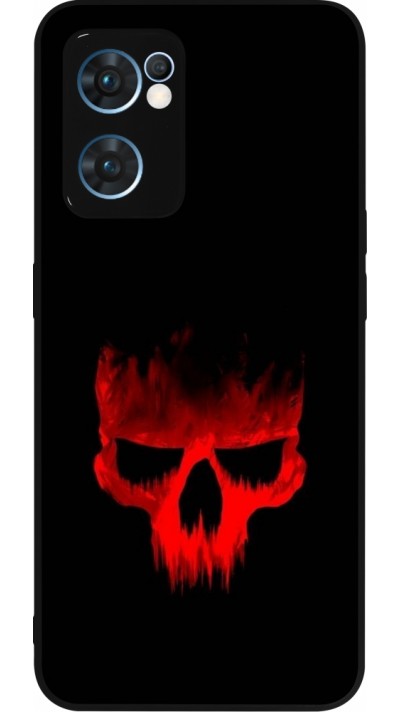 Coque OPPO Reno7 5G - Silicone rigide noir Halloween 2023 scary skull