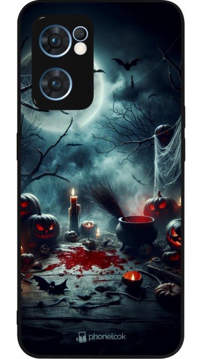 Coque OPPO Reno7 5G - Silicone rigide noir Halloween 2024 Dark Moon