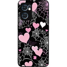 Coque OPPO Reno7 5G - Silicone rigide noir Halloween 2024 girly