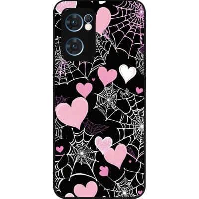 Coque OPPO Reno7 5G - Silicone rigide noir Halloween 2024 girly