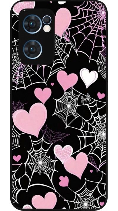 Coque OPPO Reno7 5G - Silicone rigide noir Halloween 2024 girly