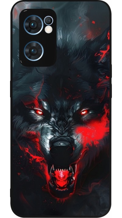 Coque OPPO Reno7 5G - Silicone rigide noir Halloween 2024 mad werewolf