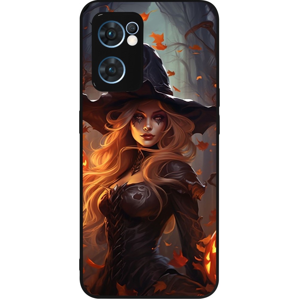 Coque OPPO Reno7 5G - Silicone rigide noir Halloween 2024 sexy witch