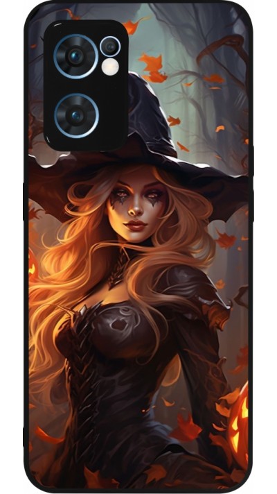 Coque OPPO Reno7 5G - Silicone rigide noir Halloween 2024 sexy witch