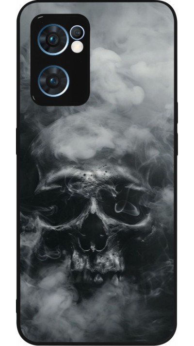 Coque OPPO Reno7 5G - Silicone rigide noir Halloween 2024 smoky skull