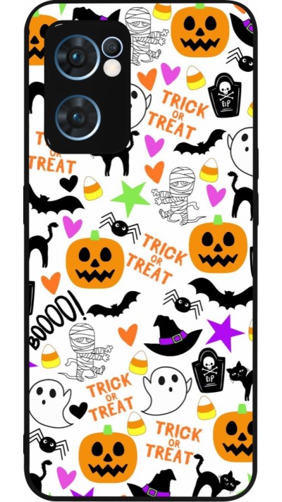 Coque OPPO Reno7 5G - Silicone rigide noir Halloween 2024 trick or treat