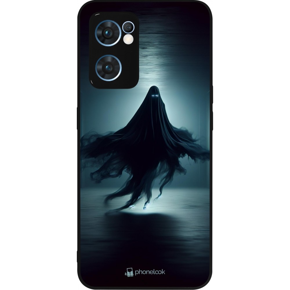 Coque OPPO Reno7 5G - Silicone rigide noir Halloween 2024 Spectral Shadow