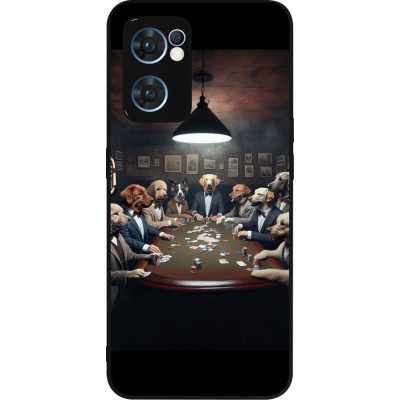 Coque OPPO Reno7 5G - Silicone rigide noir Les pokerdogs