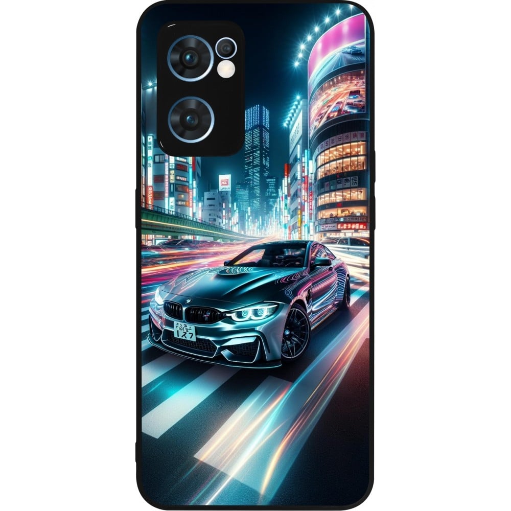 Coque OPPO Reno7 5G - Silicone rigide noir BMW M4 Tokyo Night