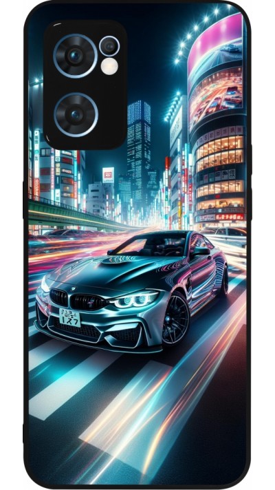 Coque OPPO Reno7 5G - Silicone rigide noir BMW M4 Tokyo Night