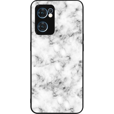 Coque OPPO Reno7 5G - Silicone rigide noir Marble 01