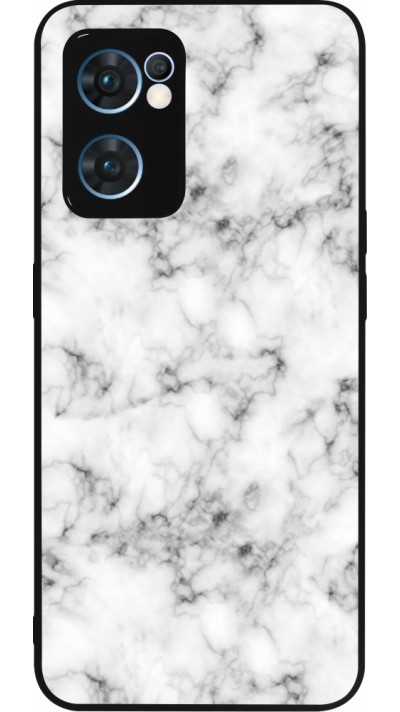 Coque OPPO Reno7 5G - Silicone rigide noir Marble 01