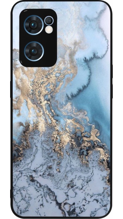 Coque OPPO Reno7 5G - Silicone rigide noir Marble 04