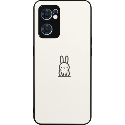 Coque OPPO Reno7 5G - Silicone rigide noir Minimal bunny cutie